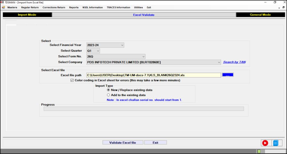 Import Data from Excel