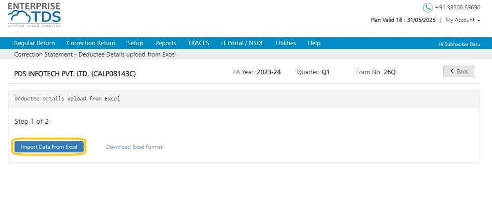 Add Deductee Via Excel - Import From Excel