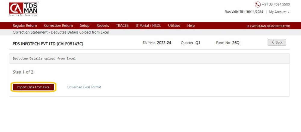 Add Deductee Via Excel - Import From Excel