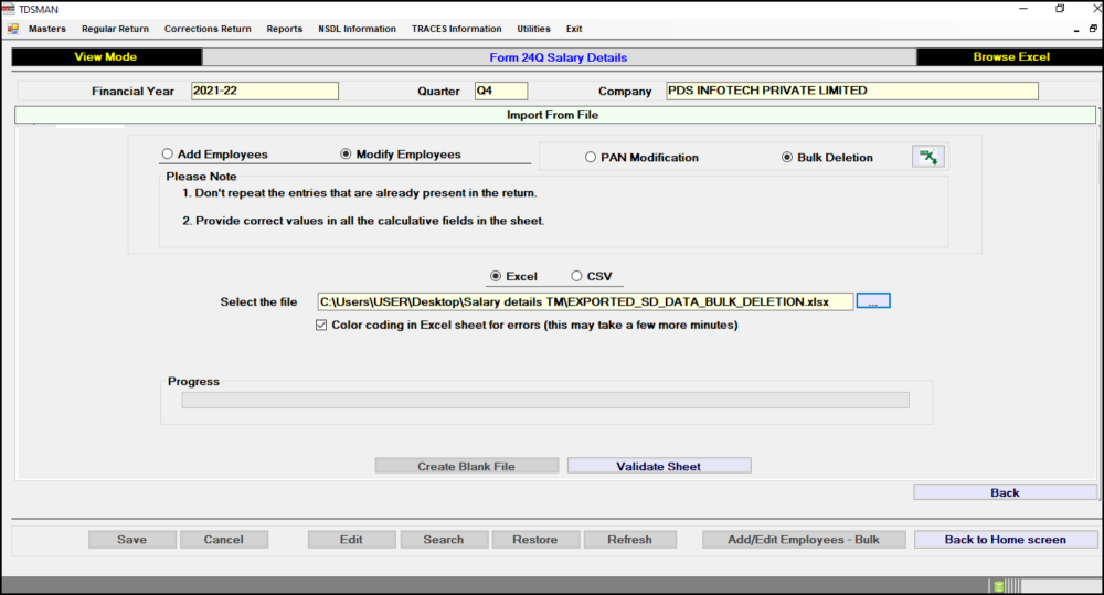 Bulk Deletion of Employees-Validate Bulk Deletion of Employees-Validate