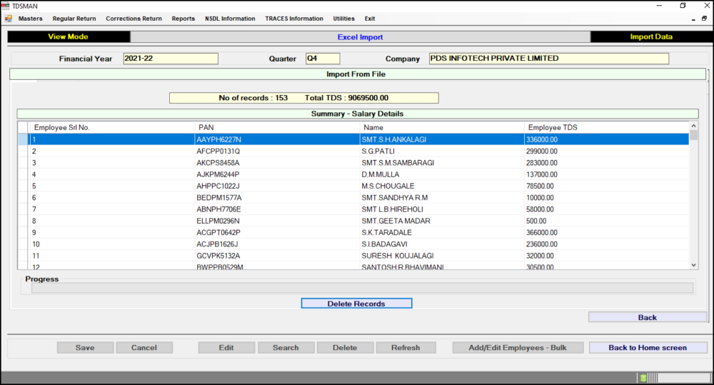 Bulk Deletion of Employees - Delete Records Bulk Deletion of Employees - Delete Records