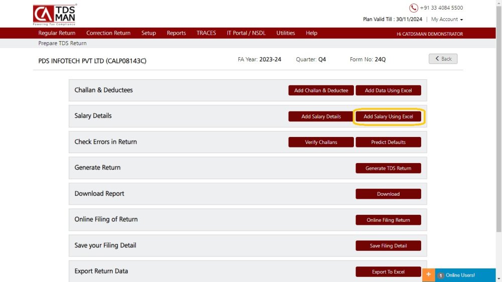 24Q - Salary Details - Add Salary Using Excel
