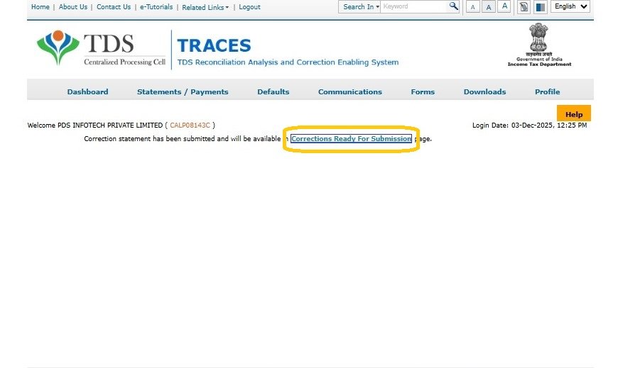 Add Challan to Statement 12