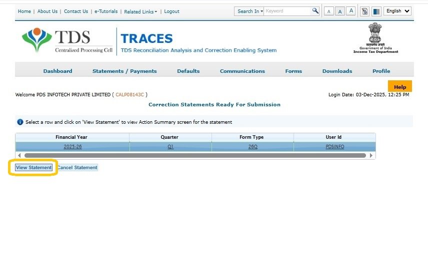 Add Challan to Statement 13