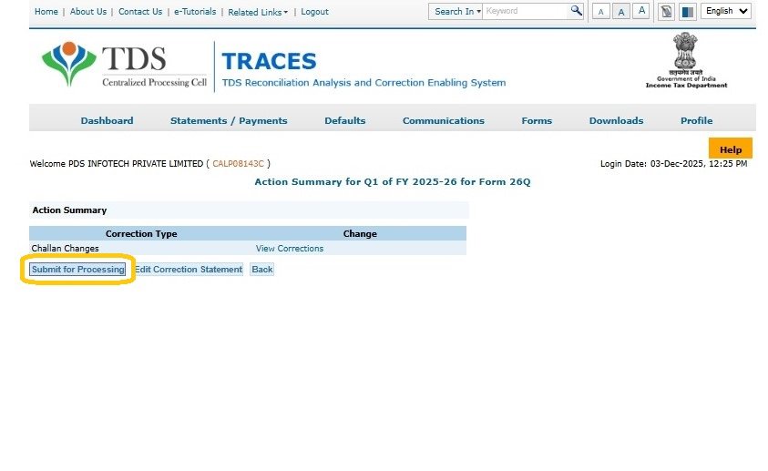 Add Challan to Statement 14