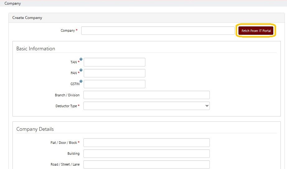 Add Company -Fetch from IT Portal 1