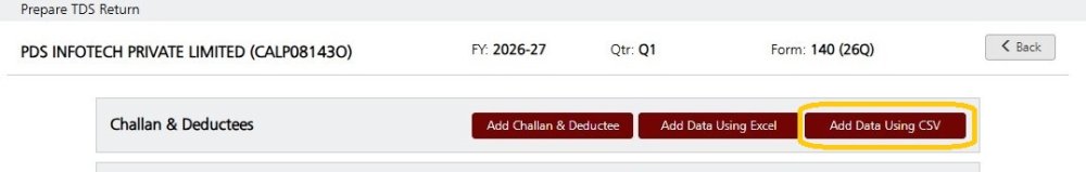 Add Data using CSV