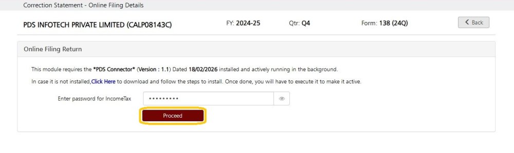 Online Filling of Return