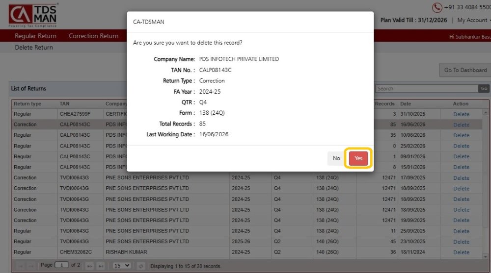 Delete Return 3