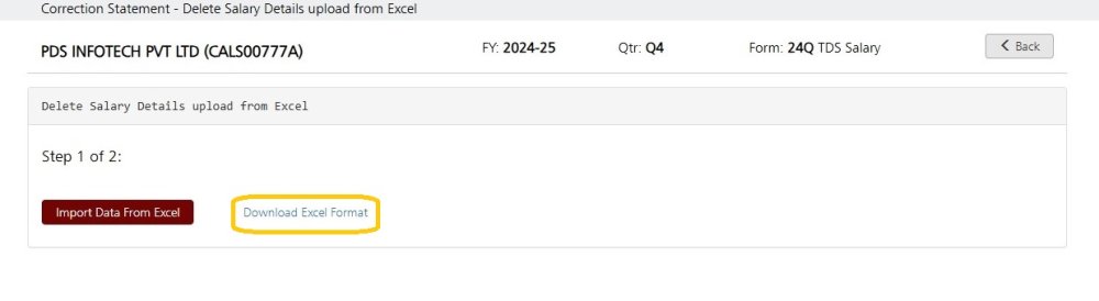 Delete Salary via Excel 2