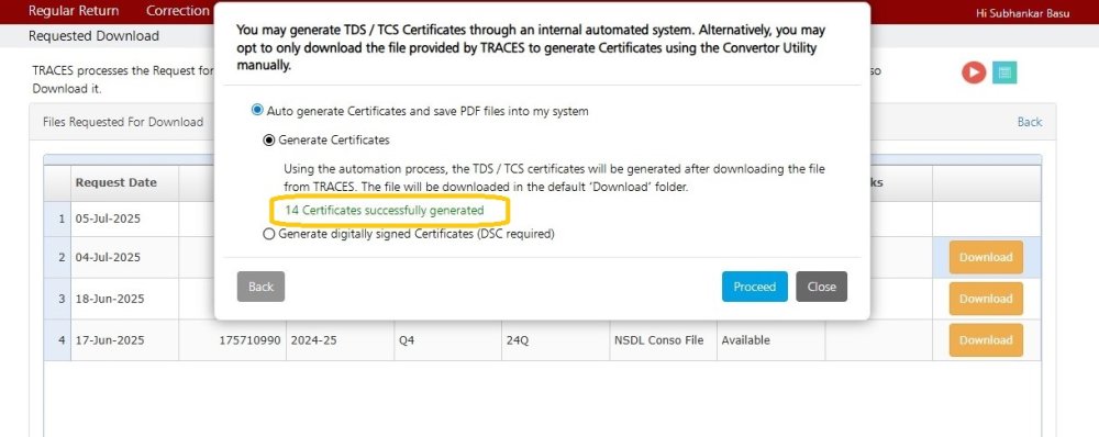 Download requested files 8