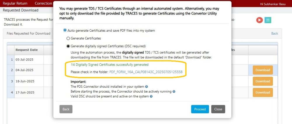 Download requested files with DSC 12