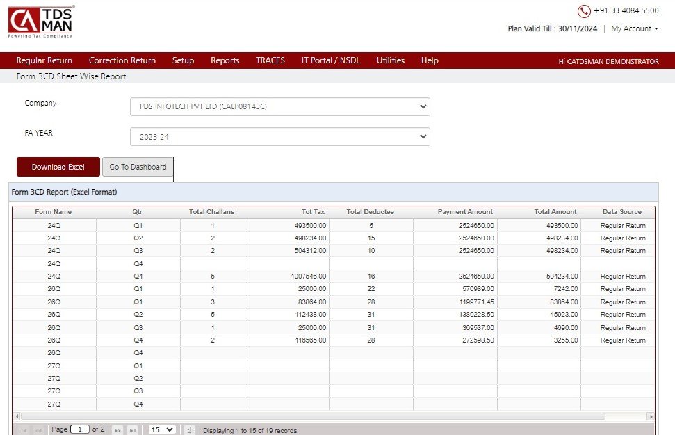 Fig 2 - Form 3CD (Excel Download)
