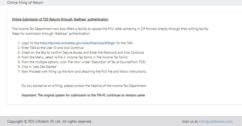 Online Filling of Return -2