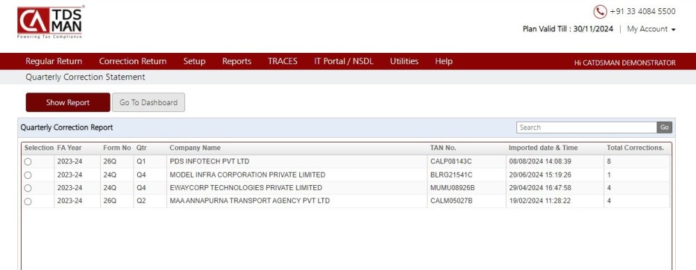 Fig 2 - Qly Correction Statement