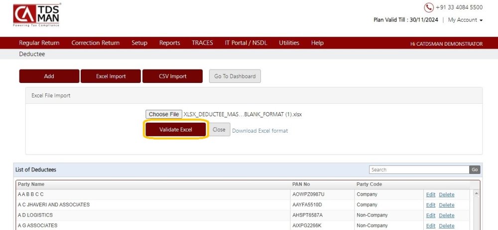 Deductee Add Excel 3