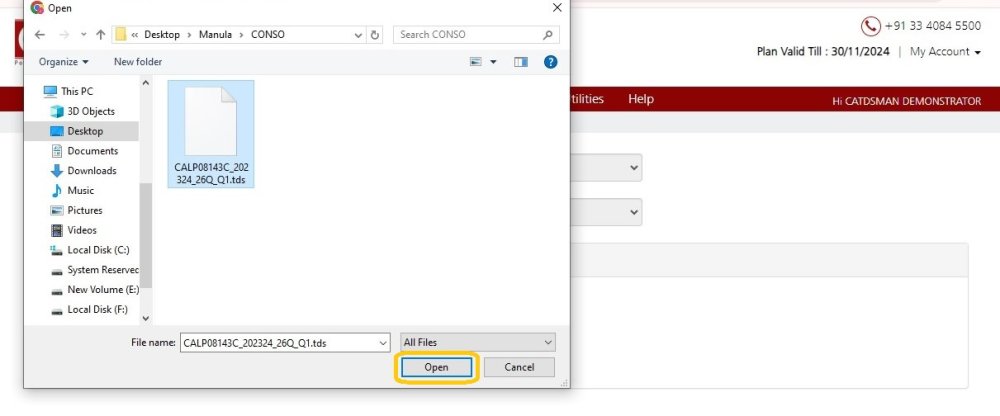 Fig 4 - Form 3CD (TDS File Import)