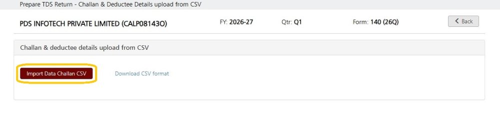 Import Challan Data CSV