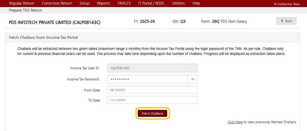Fetch Challans From It Portal 2