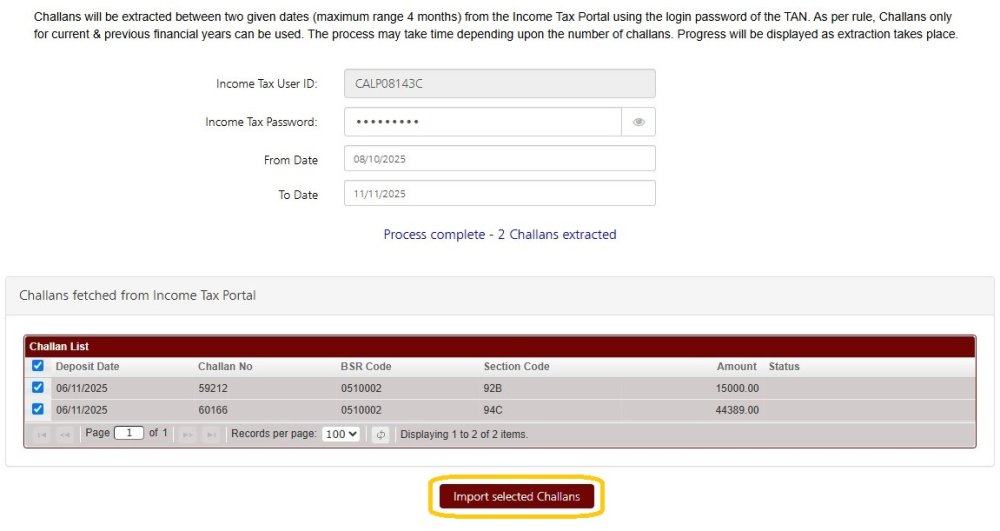 Fetch Challans From It Portal 4