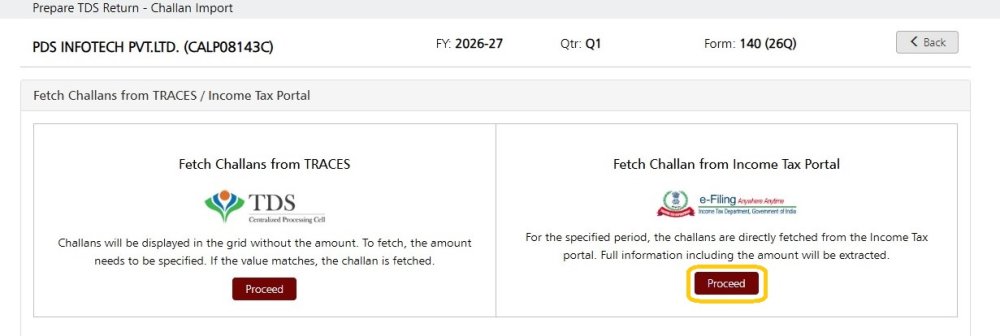Fetch Challans From It Portal