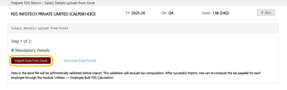 Import Data from Excel