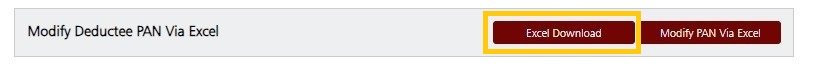 Modify Deductee PAN Via Excel - Download Excel
