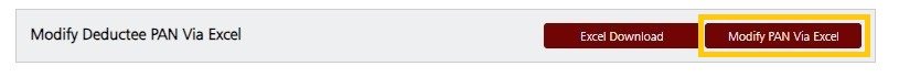 Modify Deductee PAN Via Excel