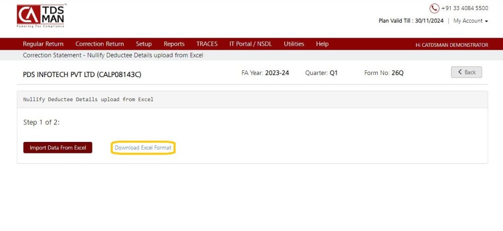 Nullify Deductee - Download Excel Format