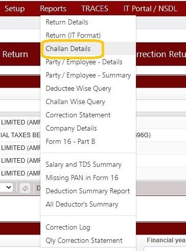 Reports - Challan Details