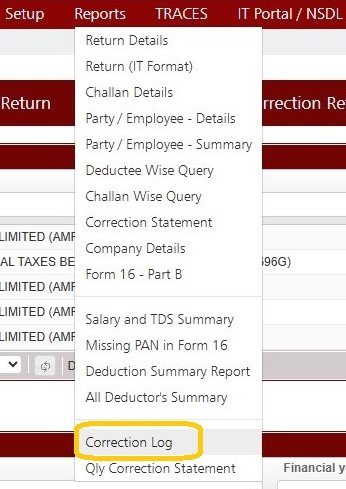 Reports- Correction Log