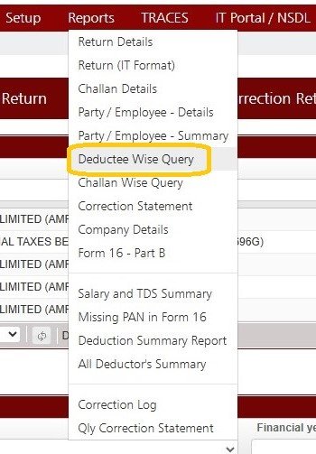 Reports - Deductee Wise Query