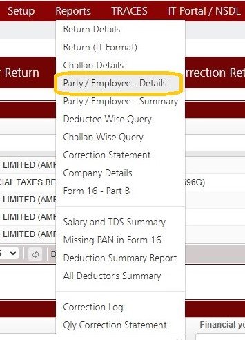Reports - Party Employee Details
