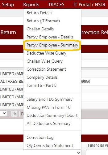 Reports - Party Employee Summary