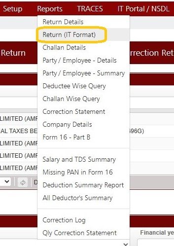 Reports - Return (IT Format)