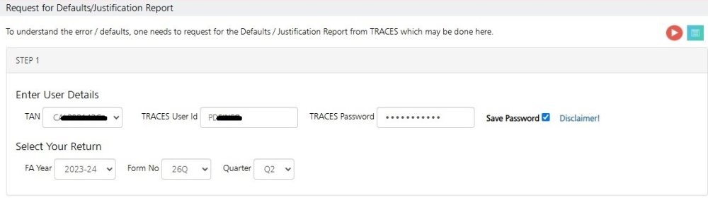 Request for Defaults / Justification Report