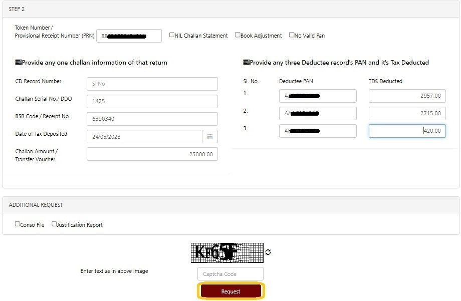 Request for form 16A Fig 2