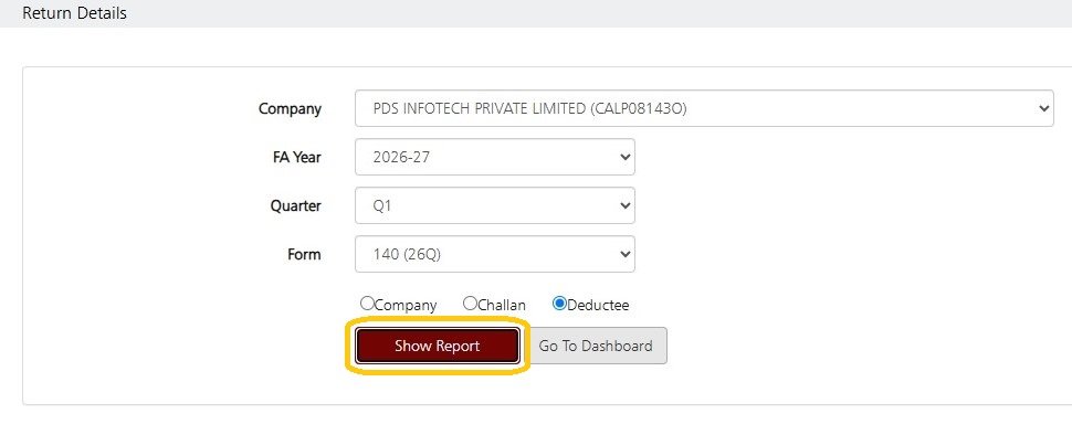 Return Details - Show Report