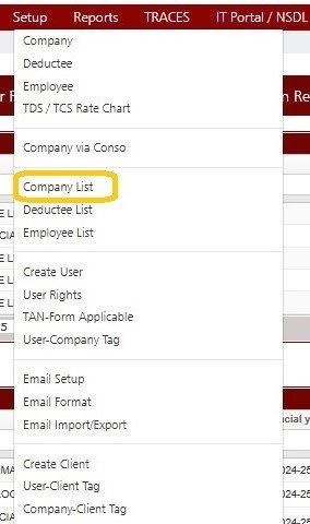 Setup -Company List
