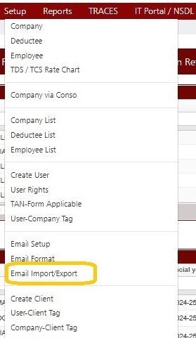 Setup - Email Import or Export