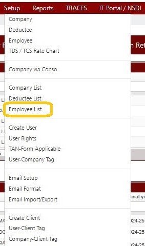Setup -Employee List