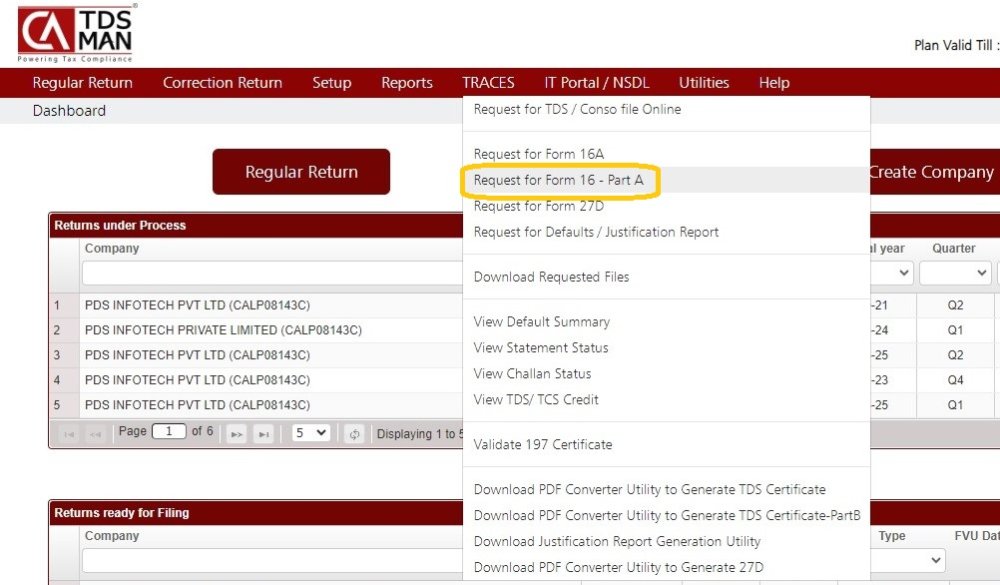 Traces - Request Form 16