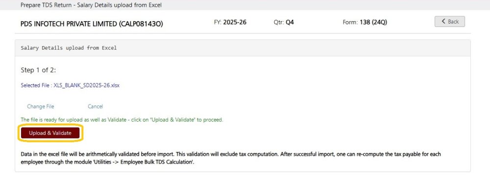Upload & Validate