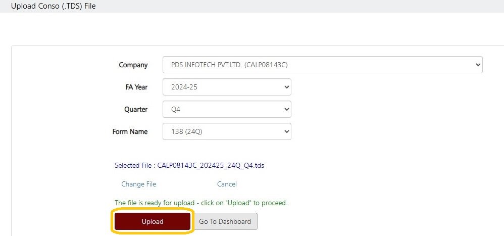 Upload Conso File