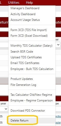 Utilities - Delete Return