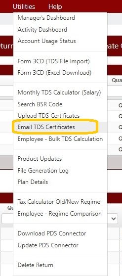 Utilities - Email TDS Certificates