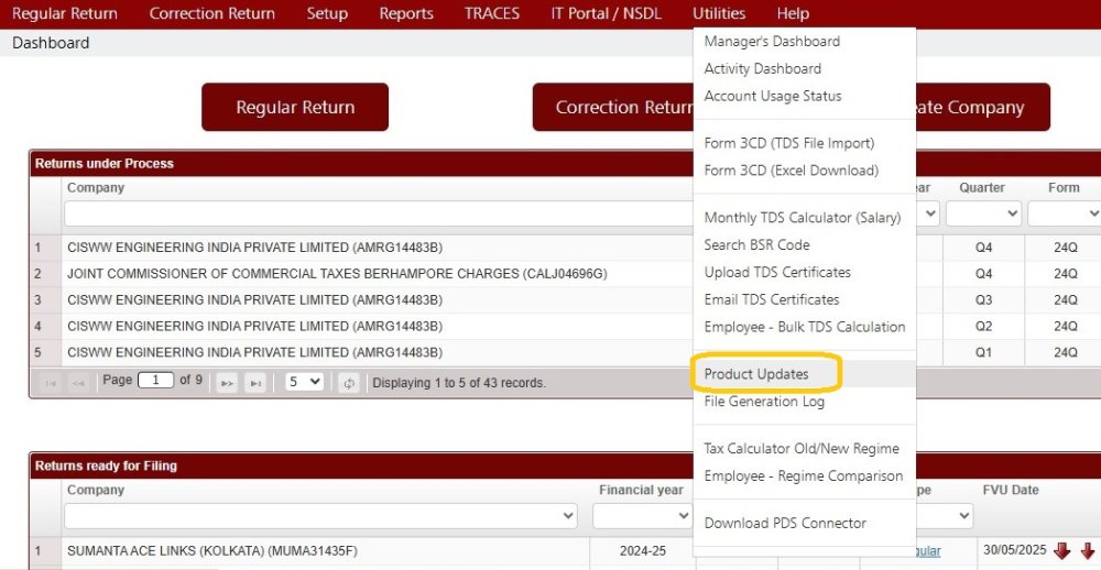 Utilities - Product Updates
