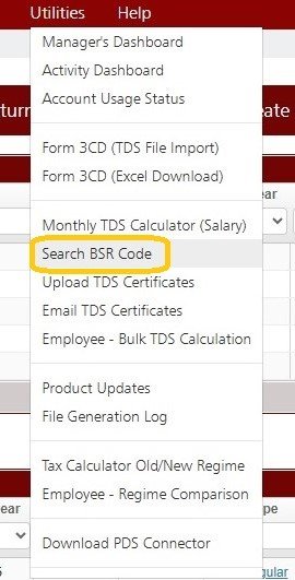 Utilities - Search BSR Code