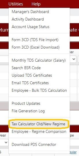 Utilities - Tax Calculator -Old/New Regime