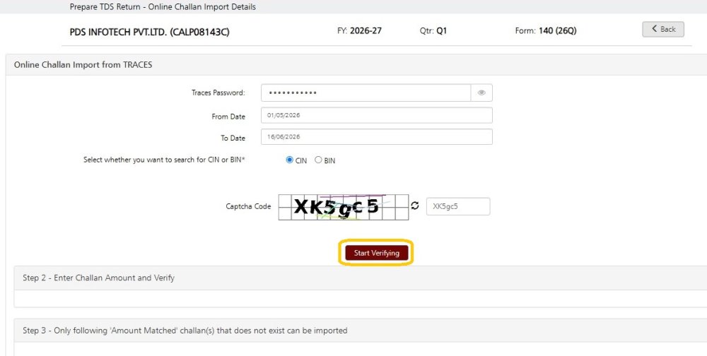 Challan Import - 2